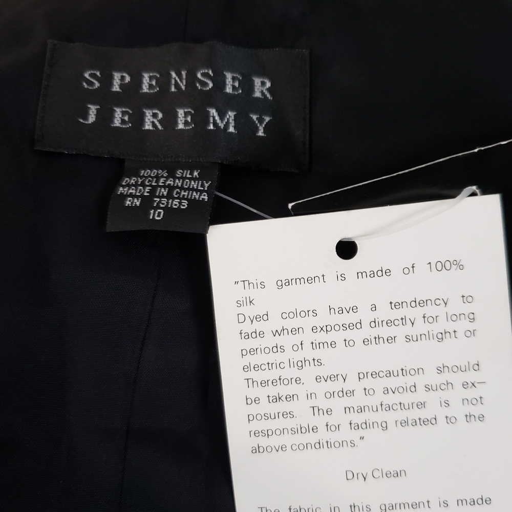 NWT Jeremy Spencer black silk shift sheath dress Womens 10 - Picture 5 of 5